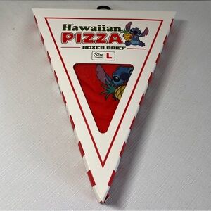 Hawaiian Pizza Boxer Briefs - Red. Stitch. Large. Fun packaging. Great gift!